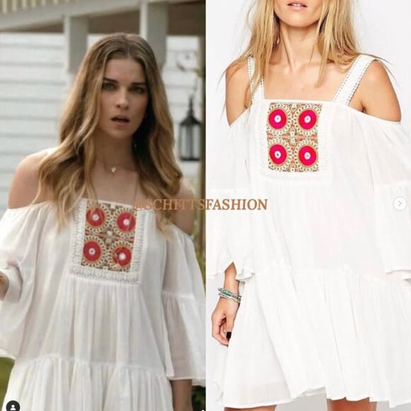 ASO Alexis Rose Schitts Creek - RARE ASOS Off the shoulder mirror studded dress - Picture 1 of 1